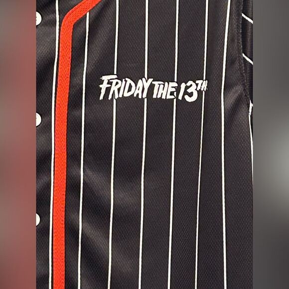 Friday the 13th Jason Mask Baseball Jersey -Horror Movie Fan Apparel, Size L NEW - Picture 2 of 5
